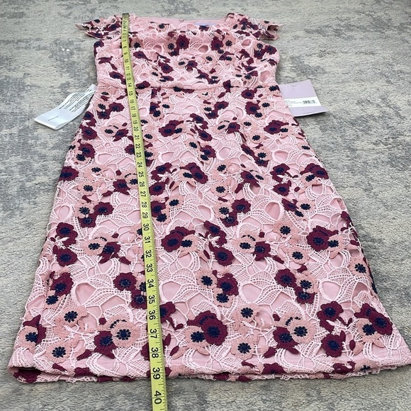 NWT JS Collections Guipure Lace Knee Length Ladys Dress Pink Boysenberry Sz 2 - Picture 10 of 14